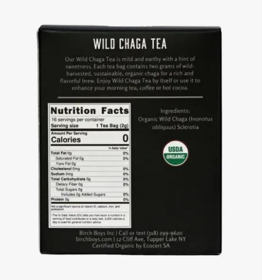 Product Image for  Wild Chaga Tea – 16 Bags