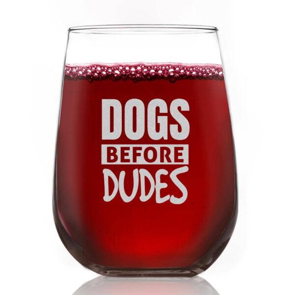 Product Image for  Dogs Before Dudes Wine Glass