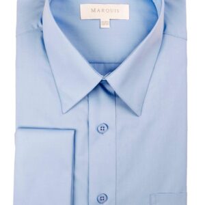 Product Image for  Men’s Marquis Solid Light Blue French Cuff Dress Shirt (Cotton Blend/Classic Fit)