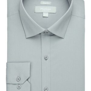 Product Image for  Men’s Marquis Solid Gray Dress Shirt (Cotton Blend/Slim Fit)