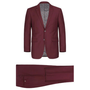 Product Image for  Men’s Burgundy 2-Piece Single Breasted Notch Lapel Classic Fit Renoir Suit