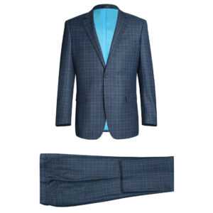 Product Image for  Men’s Blue 2 Piece Classic Fit Windowpane Check Dress Renoir Suit
