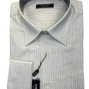 Product Image for  Men’s White/Blue Striped Cham’s Dress Shirt (Modern Fit/Cotton)