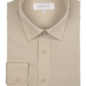 Product Image for  Men’s Marquis Solid Beige Dress Shirt (Cotton Blend/Classic Fit)