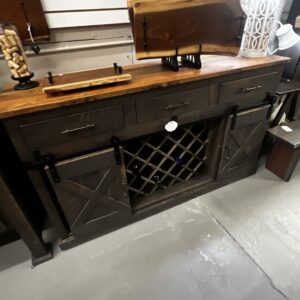 Product Image for  Authentic Amish Hand Crafted Reclaimed Barnwood Buffet w/Wine Rack