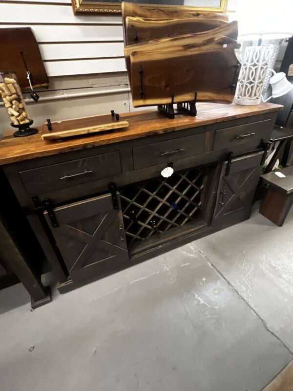 Product Image for  Authentic Amish Hand Crafted Reclaimed Barnwood Buffet w/Wine Rack