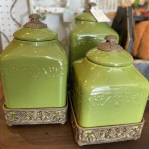 Product Image for  Set of 3 Green Canisters