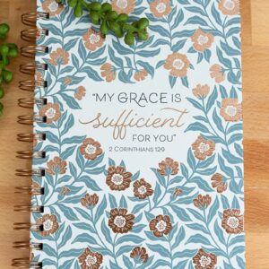 Product Image for  SUFFICIENT GRACE TEAL FLORAL LARGE WIREBOUND JOURNAL