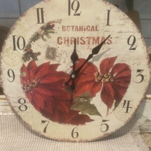 Product Image for  Botanical Christmas Poinsettia Clock