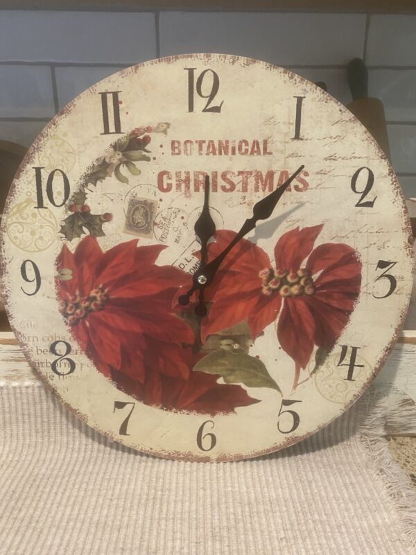 Product Image for  Botanical Christmas Poinsettia Clock