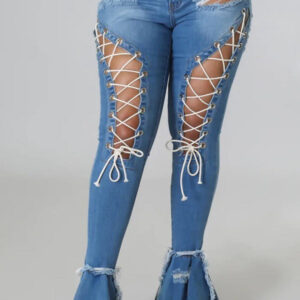 Product Image for  Lace Up Bellbottom Jeans