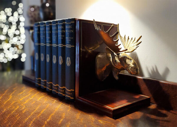 Product Image for  Vintage Solid Brass & Wood Bookends