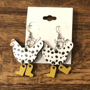Product Image for  Chicken Earrings – White With Boots