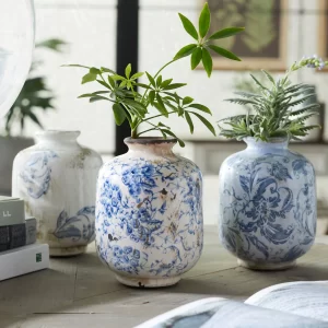 Product Image for  Gorgeous blue print pots and vases