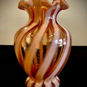 Product Image for  MCM Fenton Opalescent on Caramel Colored Spiral Vase