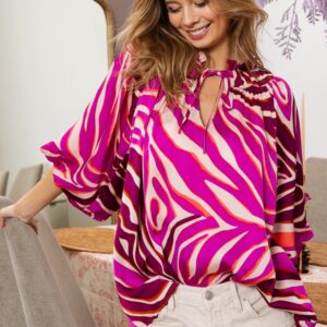 Product Image for  Zebra Fuchsia Satin Top