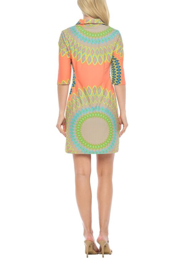 Product Image for  3/4 Sleeve Coral/Teal Dress