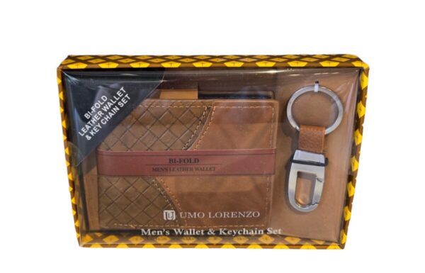 Product Image for  Men’s Leather Wallet & Key Chain Gift set