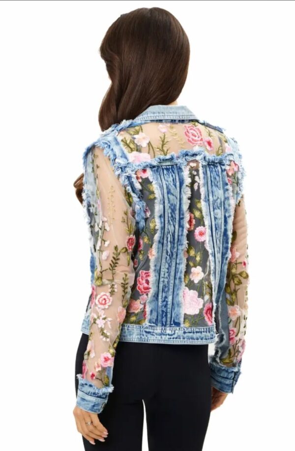 Product Image for  Embroidered Lace Denim Jacket