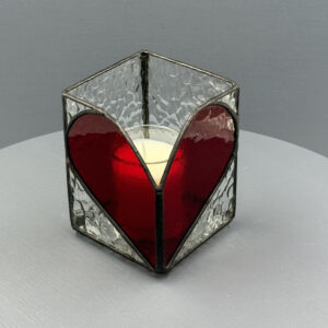 Product Image for  STAINED GLASS “2 HEARTS AS ONE” VOTIVE, KAREN WEGIENEK, SKU KSGVH