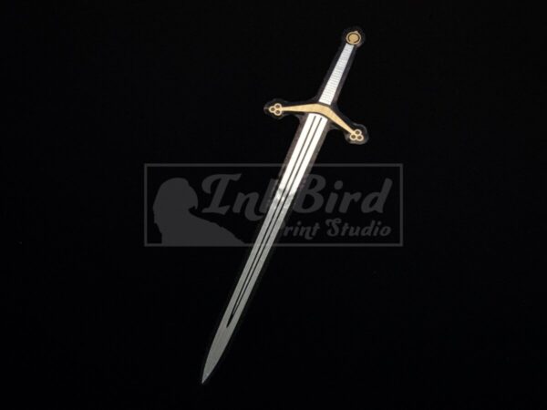 Product Image for  Vinyl Sword Sticker | Scottish Claymore Sticker |Silver and Gold Metallic Foil Sticker