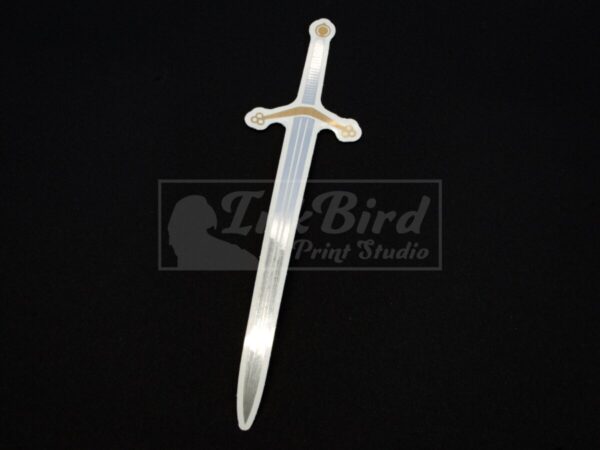 Product Image for  Vinyl Sword Sticker | Scottish Claymore Sticker |Silver and Gold Metallic Foil Sticker