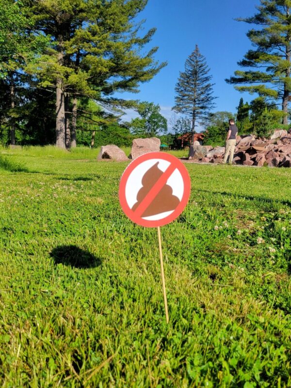 Product Image for  No Pooping sign for yards and gardens. 6″ diameter