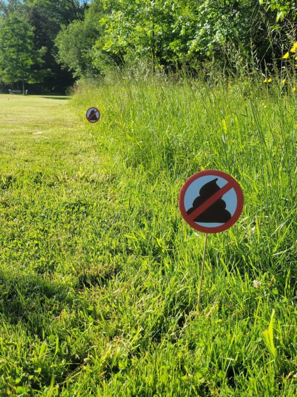 Product Image for  No Pooping sign for yards and gardens. 6″ diameter
