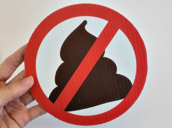 Product Image for  No Pooping sign for yards and gardens. 6″ diameter