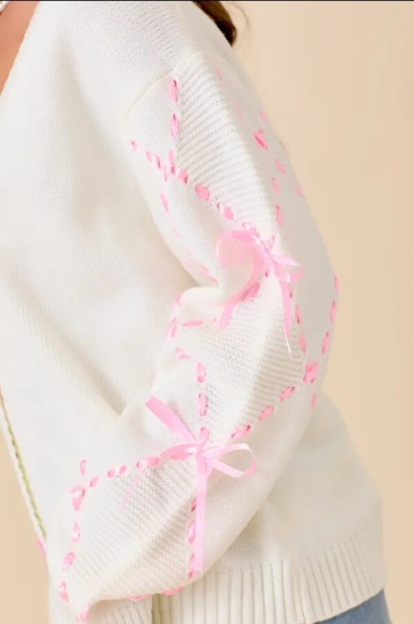 Product Image for  Hand Sewn Satin Ribbon Bow Sweater