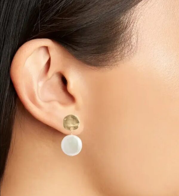 Product Image for  Coin Freshwater Pearl Earrings- 2 finishes available