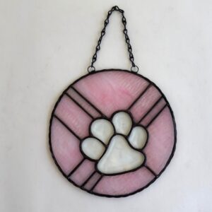 Product Image for  Dog Bevel in Pink Stained Glass Karen Wegienek SKU KPP