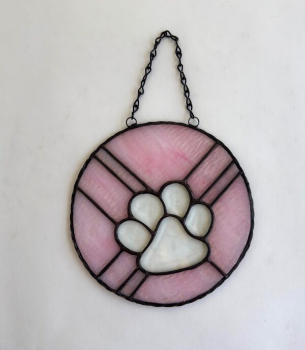 Product Image for  Dog Bevel in Pink Stained Glass Karen Wegienek SKU KPP