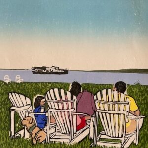 Product Image for  “Relaxing” Woodcut by Ben Bohnsack