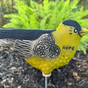 Product Image for  Ceramic Bird Garden Stake Goldfinch By Anita Lamour AML2414