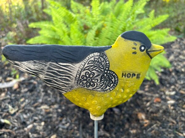 Product Image for  Ceramic Bird Garden Stake Goldfinch By Anita Lamour AML2414