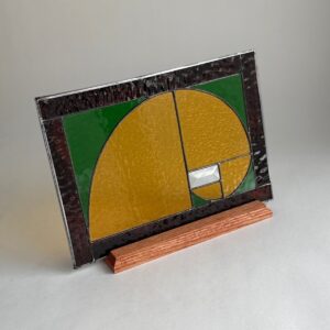 Product Image for  Fibonacci Stained-Glass Panel Gold Green, Karen Wegienek, SKU KFGG