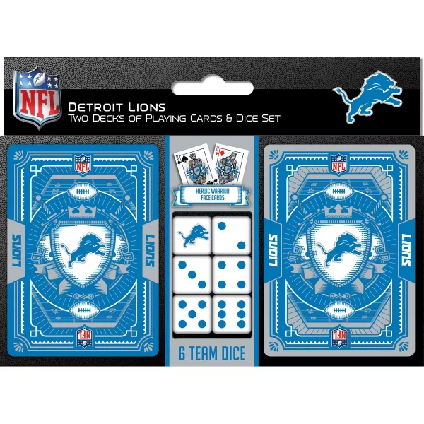 Product Image for  Detroit Lions 2 Playing Card Decks & Dice Set