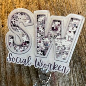 Product Image for  Badge Reel  Social Worker (sequin)