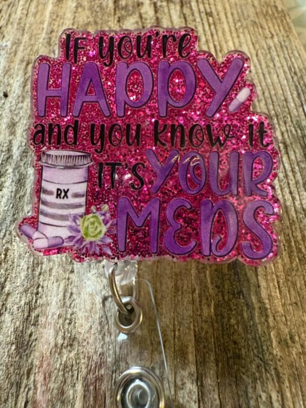 Product Image for  Badge Reel Happy Meds