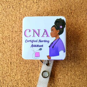Product Image for  CNA Certified Nursing Assistant Purple ID Retractable Badge Holder: Alligator