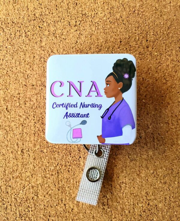 Product Image for  CNA Certified Nursing Assistant Purple ID Retractable Badge Holder: Alligator