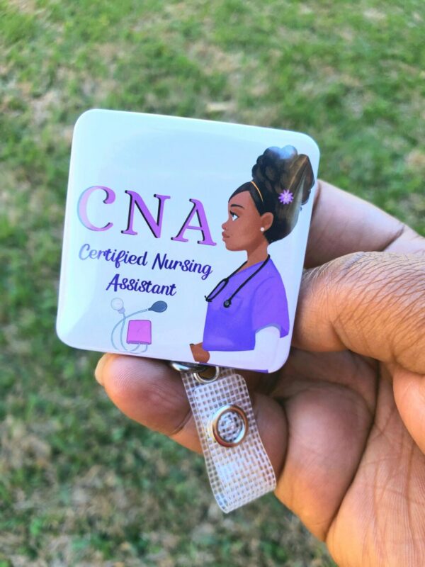 Product Image for  CNA Certified Nursing Assistant Purple ID Retractable Badge Holder: Alligator