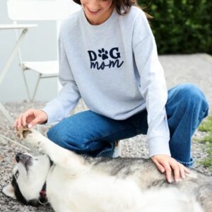 Product Image for  Dog Mom Crewneck Embroidered Pull-over