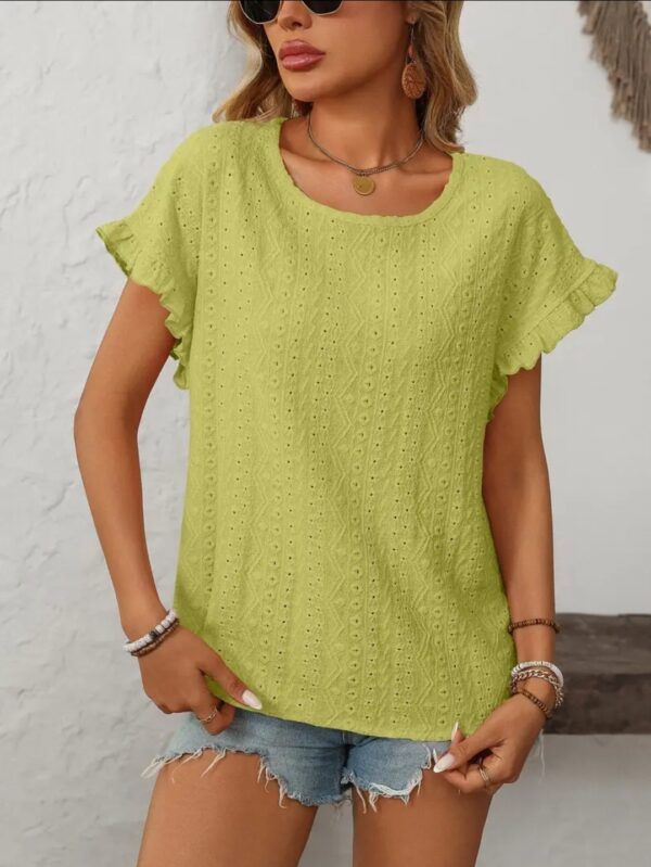 Product Image for  Lila Eyelet Ruffle Sleeve Top- 2 Color Options