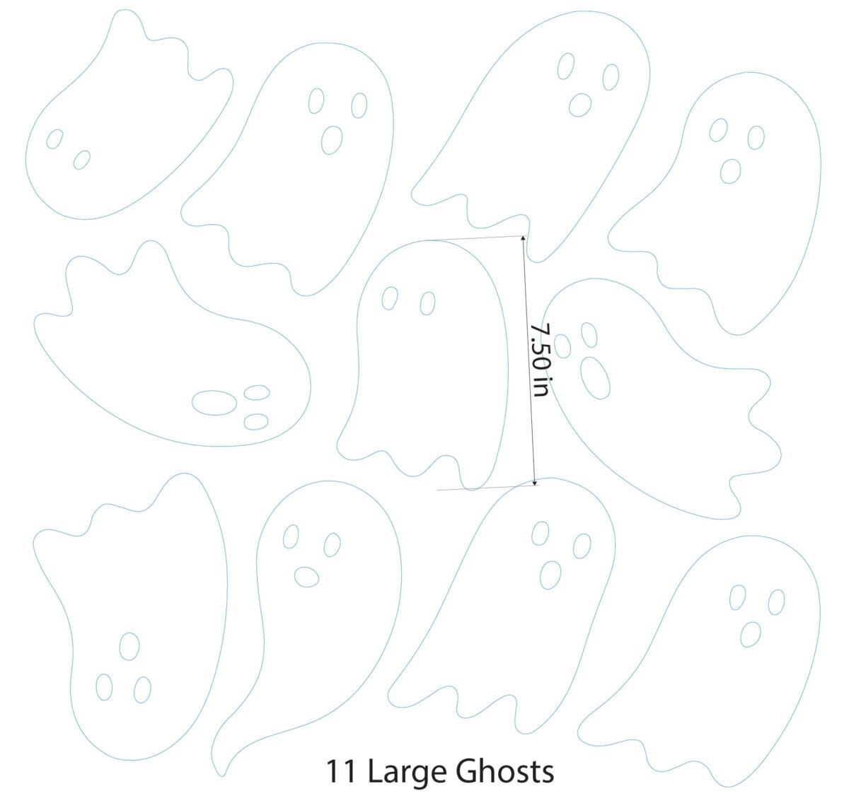 Downloaded from Shopify for use with Vendor ID (932) and Product ID (7166232756288). Product Image for  Ghosts Static Cling Set – Renter Friendly! No Adhesive!