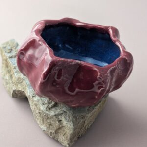 Product Image for  Red and Blue Pinch Pot, Stoneware Clay, Mary Neff, MN4A