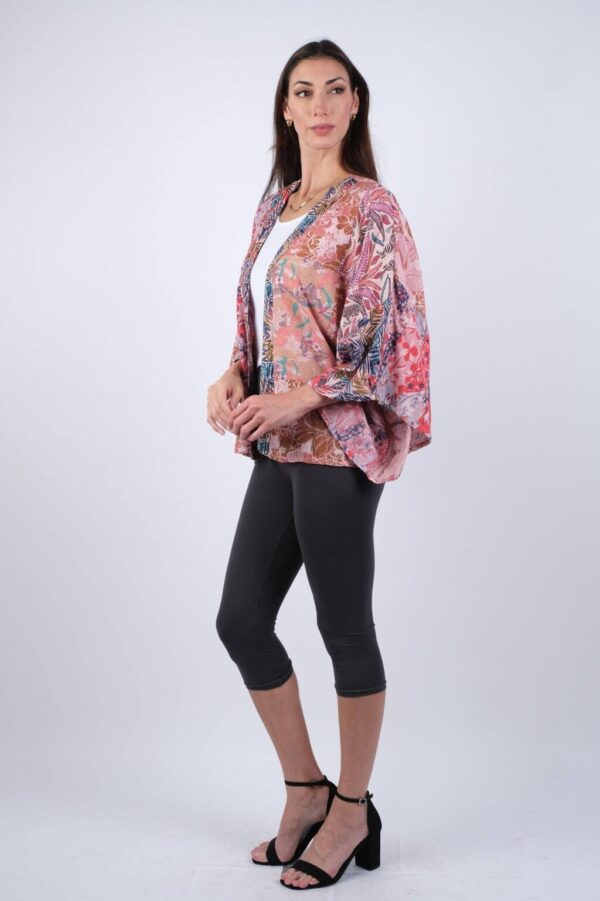 Product Image for  Floral Pink Muse Patchwork Cardigan with Wide Sleeves:: S/M & L/XL)