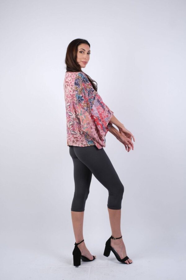 Product Image for  Floral Pink Muse Patchwork Cardigan with Wide Sleeves:: S/M & L/XL)