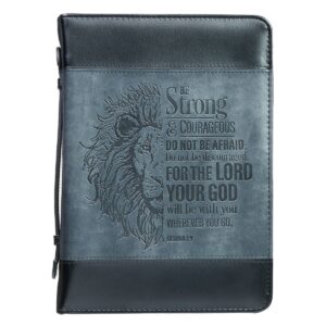 Product Image for Bible Cover Classic Black/Gray Be Strong Josh. 1:9: Large